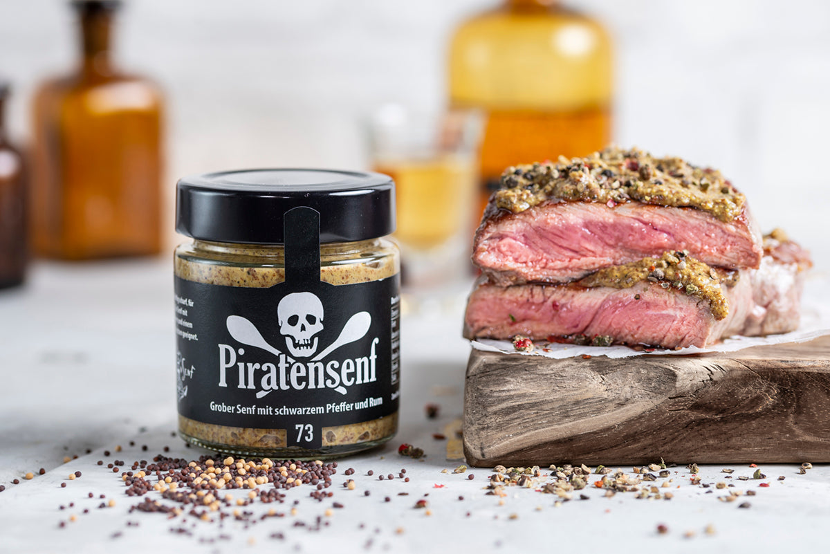 Rum(p)steak mit Piratensenf & Rosmarinkartoffeln