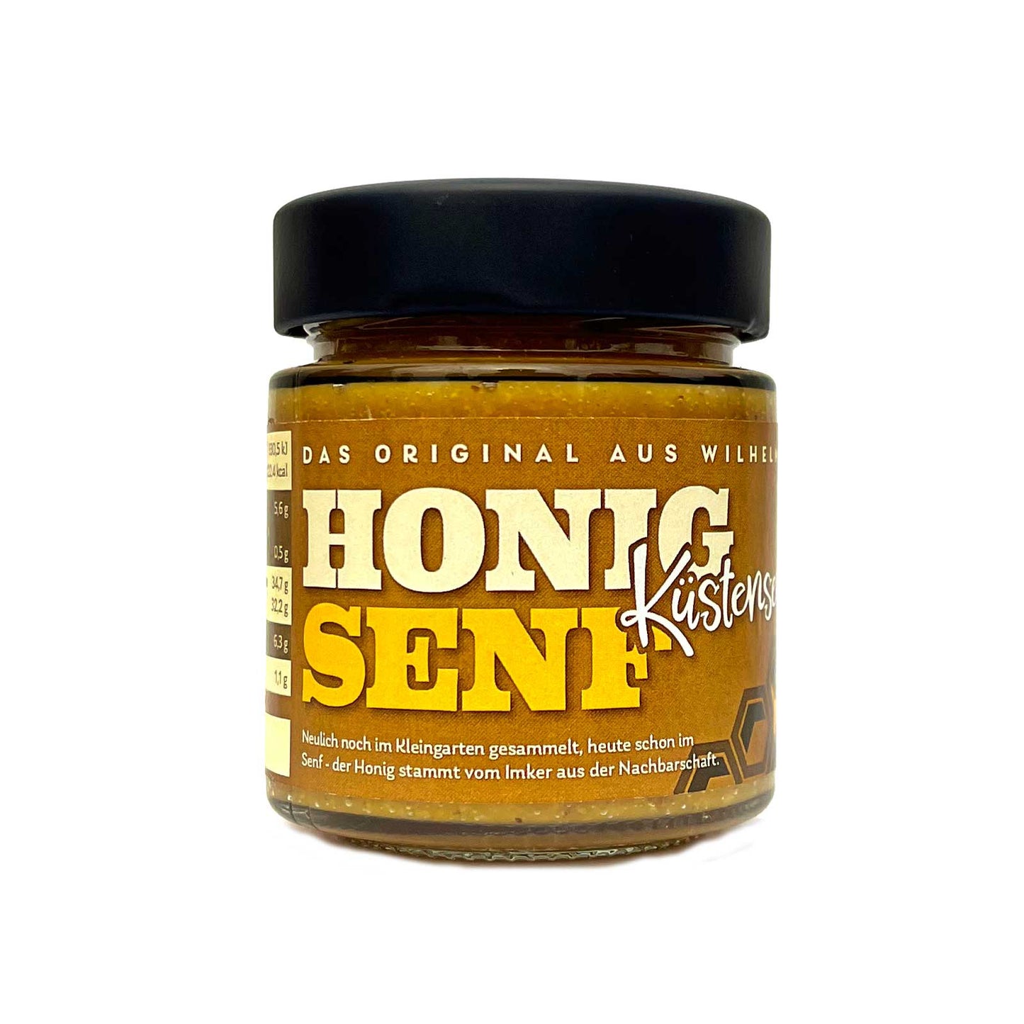 
                  
                    Honigsenf, mit Honig vom Imker. Eine süße pikante Senfspezialität, traditionell hergestellt.
                  
                