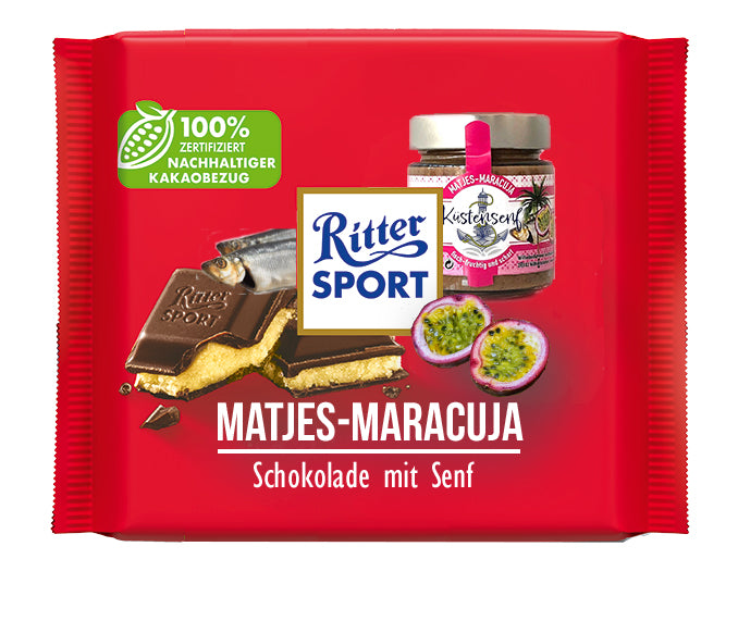 Neu im Süßwarenregal: Ritter Sport Matjes-Maracuja