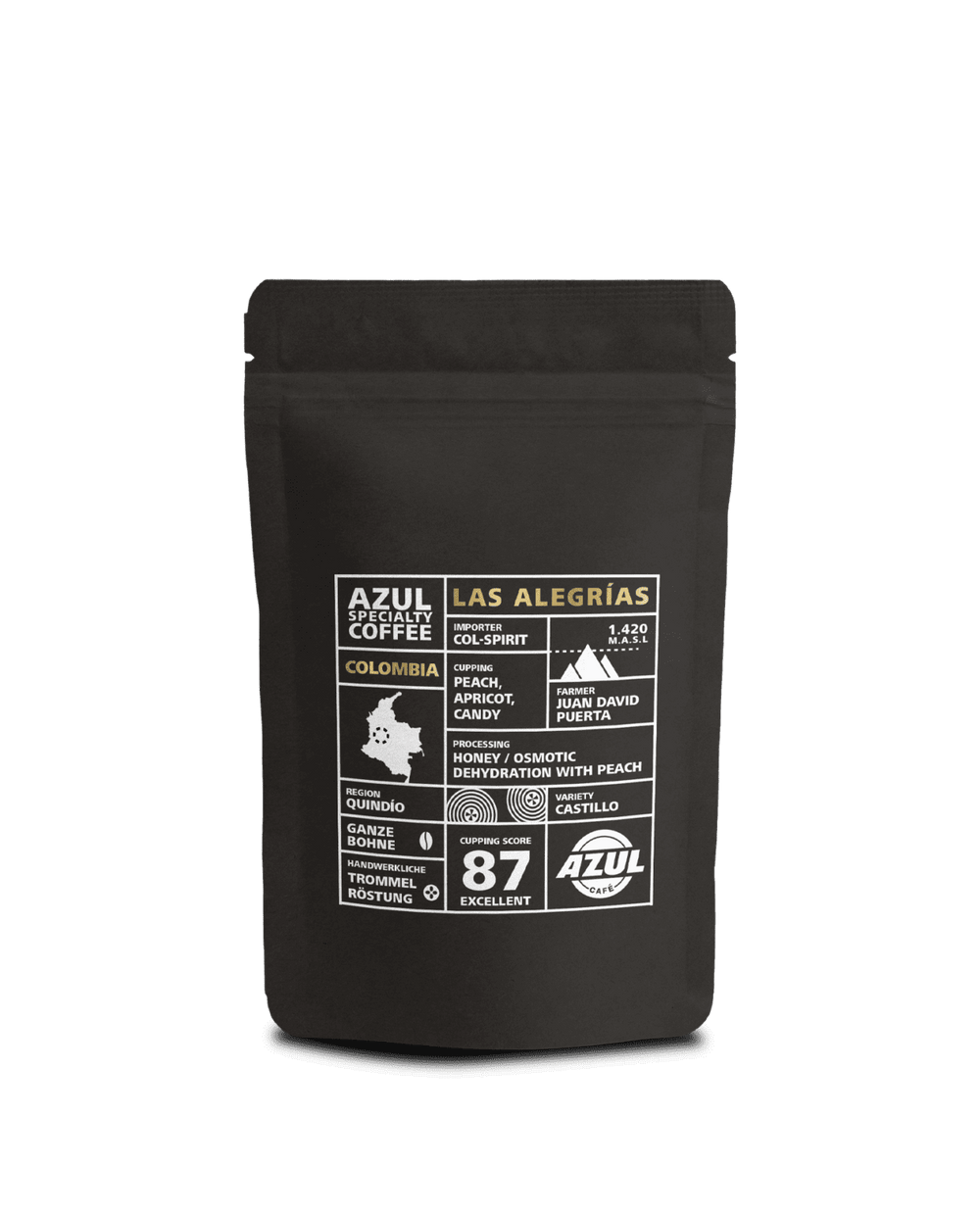 AZUL Coffee Columbia LAS ALEGRIAS 250g gemahlen